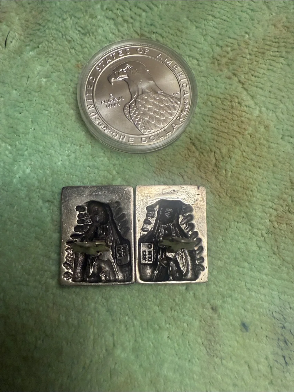 Dian Malouf statement Madonna/Virgin Mary SS clip on earrings